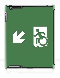 Accessible Means of Egress Icon Exit Sign Wheelchair Wheelie Running Man Symbol by Lee Wilson PWD Disability Emergency Evacuation iPad Case 5