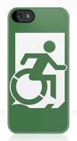Accessible Means of Egress Icon Exit Sign Wheelchair Wheelie Running Man Symbol by Lee Wilson PWD Disability Emergency Evacuation iPhone Case 24