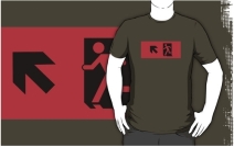 Running Man Exit Sign Adult T-Shirt 10