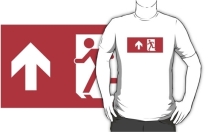 Running Man Exit Sign Adult T-Shirt 12