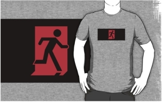 Running Man Exit Sign Adult T-Shirt 123