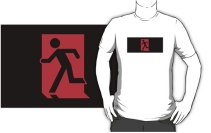 Running Man Exit Sign Adult T-Shirt 15