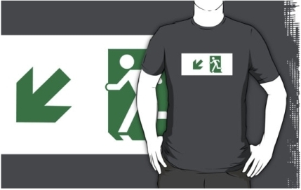 Running Man Exit Sign Adult T-Shirt 29