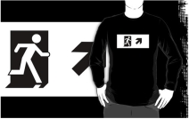 Running Man Exit Sign Adult T-Shirt 39