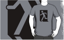 Running Man Exit Sign Adult T-Shirt 44