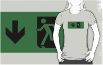 Running Man Exit Sign Adult T-Shirt 68