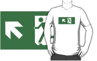 Running Man Exit Sign Adult T-Shirt 84