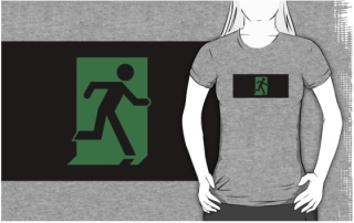 Running Man Exit Sign Adult T-Shirt 85