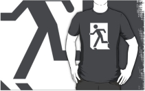 Running Man Exit Sign Adult T-Shirt 97