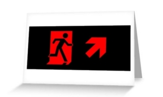 Running Man Exit Sign Greeting Card 93