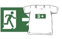 Running Man Exit Sign Kids T-Shirt 13