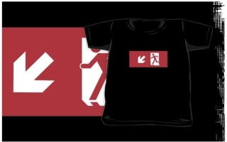 Running Man Exit Sign Kids T-Shirt 38
