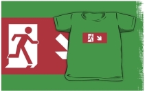 Running Man Exit Sign Kids T-Shirt 46