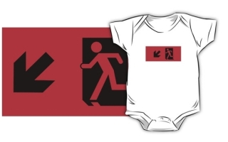 Running Man Exit Sign Kids T-Shirt 51