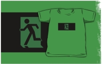 Running Man Exit Sign Kids T-Shirt 80
