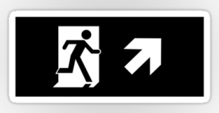 Running Man Exit Sign Sticker Decals 54
