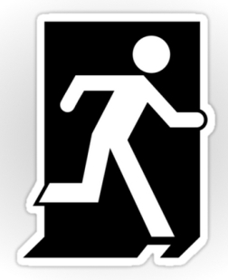 Running Man Exit Sign Sticker Decals 72