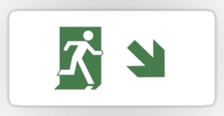 Running Man Exit Sign Sticker Decals 95
