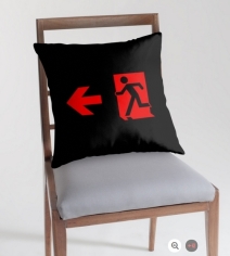 Running Man Exit Sign Throw Pillow Cushion 5