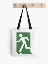 Running Man Exit Sign Tote Shoulder Carry Bag 26