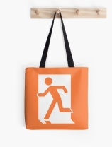 Running Man Exit Sign Tote Shoulder Carry Bag 50