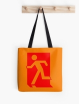 Running Man Exit Sign Tote Shoulder Carry Bag 69