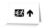 Accessible Means of Egress Icon Exit Sign Wheelchair Wheelie Running Man Symbol by Lee Wilson PWD Disability Emergency Evacuation Greeting Card 51