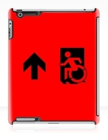 Accessible Means of Egress Icon Exit Sign Wheelchair Wheelie Running Man Symbol by Lee Wilson PWD Disability Emergency Evacuation iPad Case 10