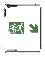 Accessible Means of Egress Icon Exit Sign Wheelchair Wheelie Running Man Symbol by Lee Wilson PWD Disability Emergency Evacuation iPad Case 104