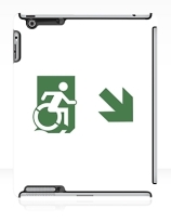 Accessible Means of Egress Icon Exit Sign Wheelchair Wheelie Running Man Symbol by Lee Wilson PWD Disability Emergency Evacuation iPad Case 121