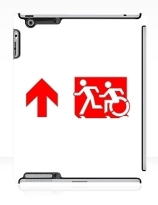 Accessible Means of Egress Icon Exit Sign Wheelchair Wheelie Running Man Symbol by Lee Wilson PWD Disability Emergency Evacuation iPad Case 130