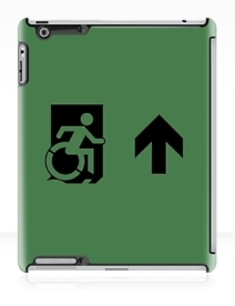 Accessible Means of Egress Icon Exit Sign Wheelchair Wheelie Running Man Symbol by Lee Wilson PWD Disability Emergency Evacuation iPad Case 19