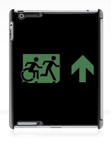 Accessible Means of Egress Icon Exit Sign Wheelchair Wheelie Running Man Symbol by Lee Wilson PWD Disability Emergency Evacuation iPad Case 32