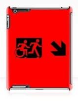 Accessible Means of Egress Icon Exit Sign Wheelchair Wheelie Running Man Symbol by Lee Wilson PWD Disability Emergency Evacuation iPad Case 42