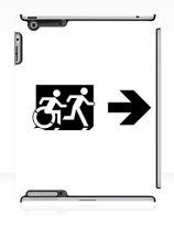 Accessible Means of Egress Icon Exit Sign Wheelchair Wheelie Running Man Symbol by Lee Wilson PWD Disability Emergency Evacuation iPad Case 71