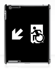 Accessible Means of Egress Icon Exit Sign Wheelchair Wheelie Running Man Symbol by Lee Wilson PWD Disability Emergency Evacuation iPad Case 82