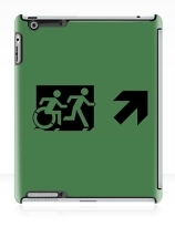 Accessible Means of Egress Icon Exit Sign Wheelchair Wheelie Running Man Symbol by Lee Wilson PWD Disability Emergency Evacuation iPad Case 84