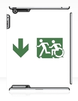 Accessible Means of Egress Icon Exit Sign Wheelchair Wheelie Running Man Symbol by Lee Wilson PWD Disability Emergency Evacuation iPad Case 93