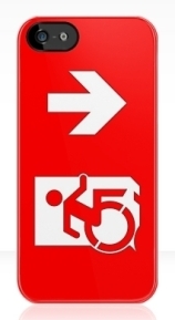 Accessible Means of Egress Icon Exit Sign Wheelchair Wheelie Running Man Symbol by Lee Wilson PWD Disability Emergency Evacuation iPhone Case 11