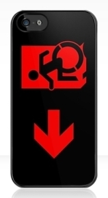 Accessible Means of Egress Icon Exit Sign Wheelchair Wheelie Running Man Symbol by Lee Wilson PWD Disability Emergency Evacuation iPhone Case 114
