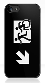 Accessible Means of Egress Icon Exit Sign Wheelchair Wheelie Running Man Symbol by Lee Wilson PWD Disability Emergency Evacuation iPhone Case 136