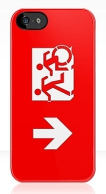 Accessible Means of Egress Icon Exit Sign Wheelchair Wheelie Running Man Symbol by Lee Wilson PWD Disability Emergency Evacuation iPhone Case 17