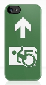 Accessible Means of Egress Icon Exit Sign Wheelchair Wheelie Running Man Symbol by Lee Wilson PWD Disability Emergency Evacuation iPhone Case 28
