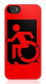Accessible Means of Egress Icon Exit Sign Wheelchair Wheelie Running Man Symbol by Lee Wilson PWD Disability Emergency Evacuation iPhone Case 32