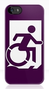 Accessible Means of Egress Icon Exit Sign Wheelchair Wheelie Running Man Symbol by Lee Wilson PWD Disability Emergency Evacuation iPhone Case 41