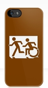 Accessible Means of Egress Icon Exit Sign Wheelchair Wheelie Running Man Symbol by Lee Wilson PWD Disability Emergency Evacuation iPhone Case 41