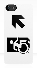 Accessible Means of Egress Icon Exit Sign Wheelchair Wheelie Running Man Symbol by Lee Wilson PWD Disability Emergency Evacuation iPhone Case 74