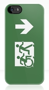 Accessible Means of Egress Icon Exit Sign Wheelchair Wheelie Running Man Symbol by Lee Wilson PWD Disability Emergency Evacuation iPhone Case 9