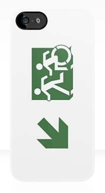 Accessible Means of Egress Icon Exit Sign Wheelchair Wheelie Running Man Symbol by Lee Wilson PWD Disability Emergency Evacuation iPhone Case 93