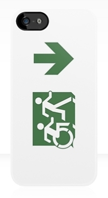 Accessible Means of Egress Icon Exit Sign Wheelchair Wheelie Running Man Symbol by Lee Wilson PWD Disability Emergency Evacuation iPhone Case 97